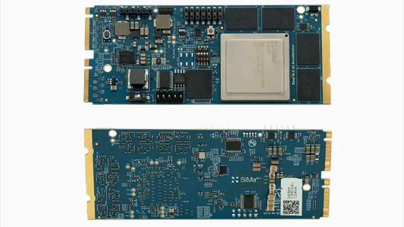SiMa.ai chip package alongside Arrow Electronics partnership branding