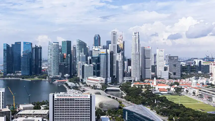 Singapore's Marina Bay financial district skyline by day