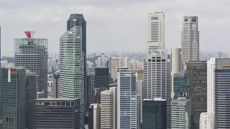 Singapore's central business district skyscrapers