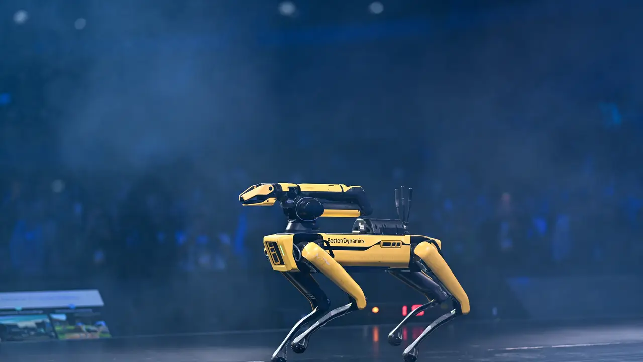 Boston Dynamics' Spot quadruped on stage at Web Summit 2025