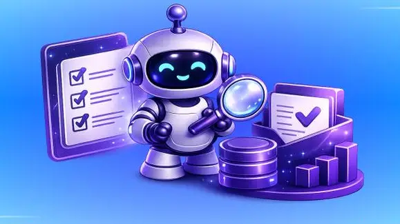 Close-up of an audit checklist motif over digital circuitry