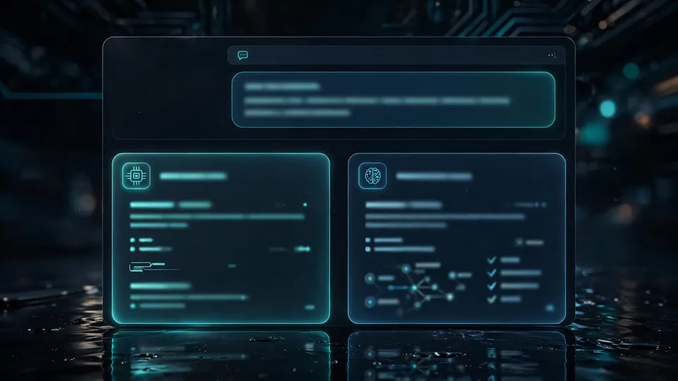 Side-by-side AI model comparison view