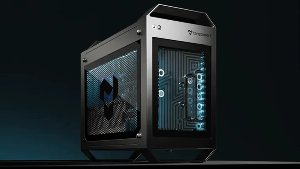 Tenstorrent TT-QuietBox AI workstation, side view