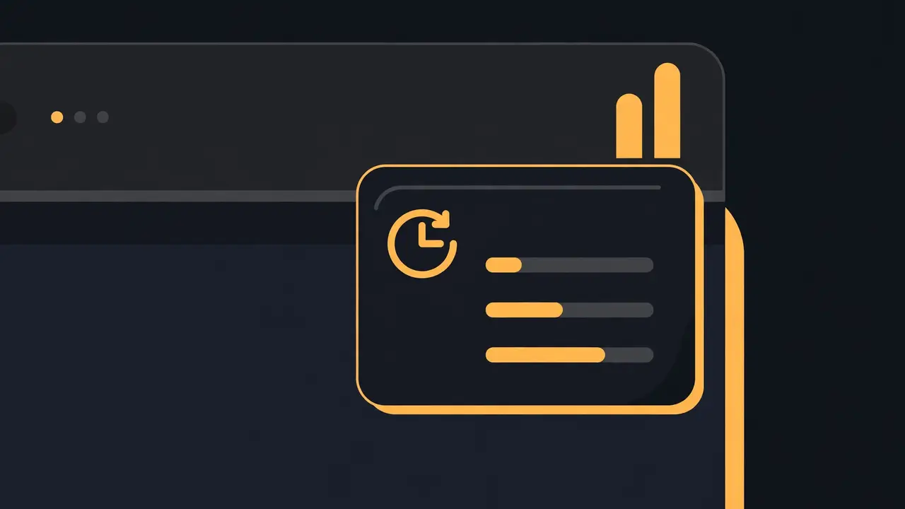 A close-up of a system-tray icon made of two bars beside a small panel of quota bars