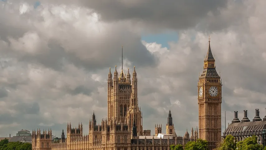 The Palace of Westminster at dusk