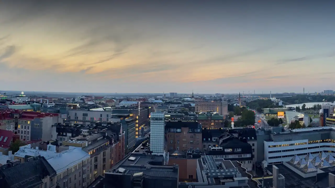 Helsinki skyline at dusk