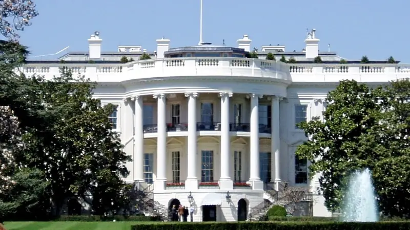 The White House south facade, cropped view