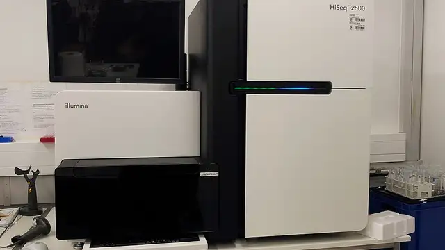 An Illumina HiSeq sequencing instrument: WhiteLab’s ALFRED platform uses AI to design gene-therapy delivery vehicles and validate them in vivo.