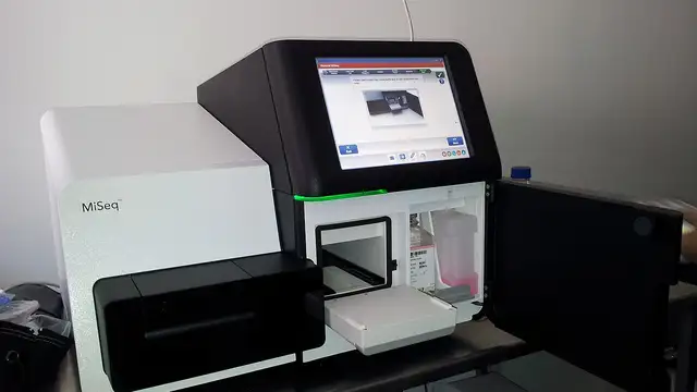 An Illumina MiSeq benchtop sequencer: WhiteLab runs about 15 revenue-generating pharma partnerships on its AI-designed delivery platform.