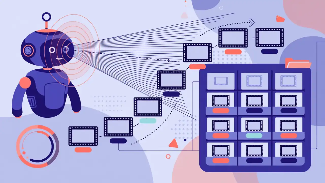 AI scanning and tagging video clips in a media bin