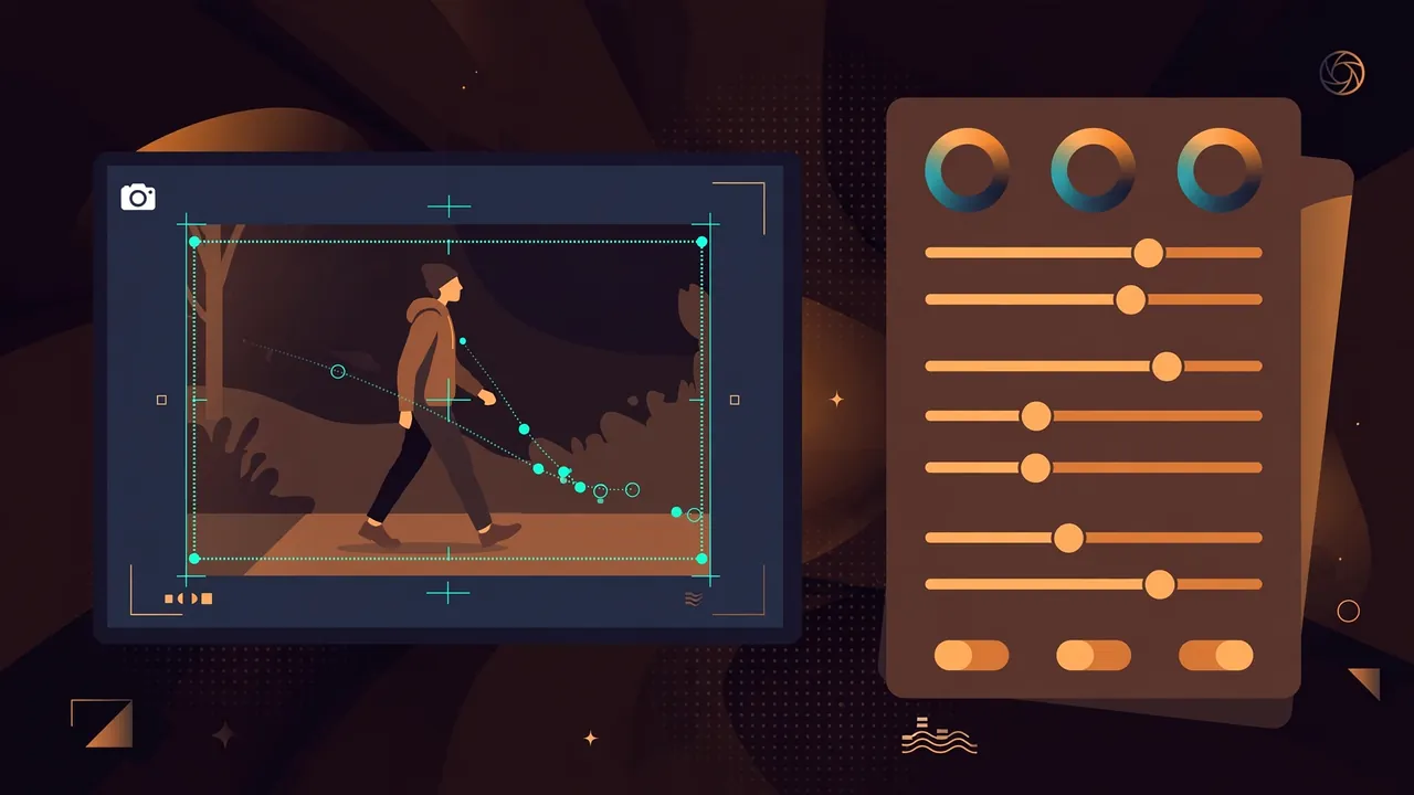 Camera tracking outline following a subject with color controls
